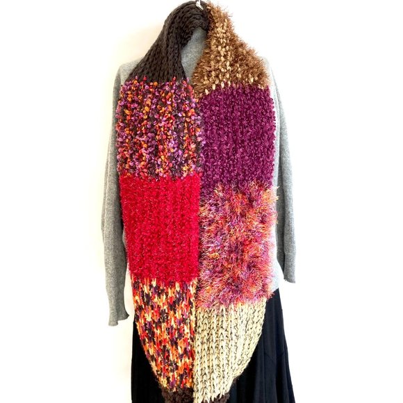 Sonoma Extra Long Chunky Knit Infinity Scarf Soft Multi Textured & Color Yarns - Picture 8 of 8